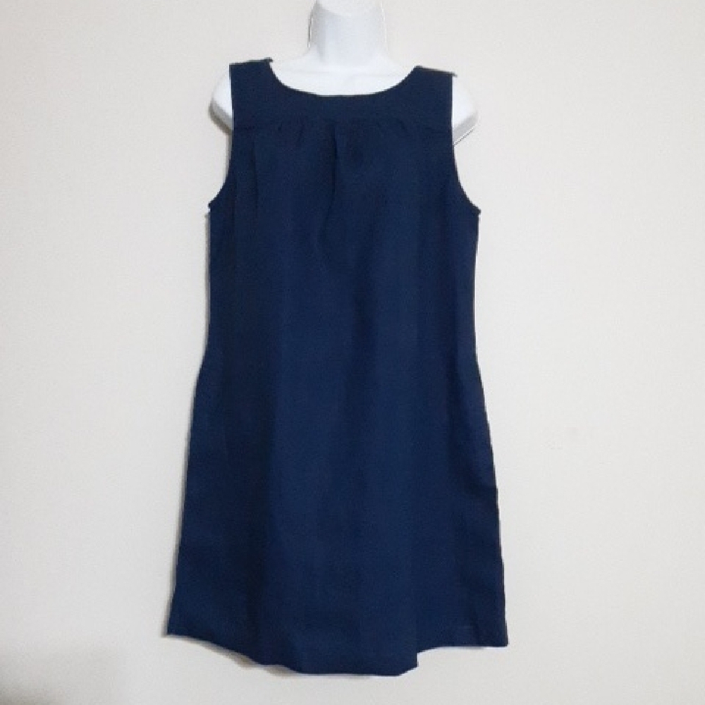 Artisan Ny Sleeveless Navy Dress Babydoll Linen Women L Casual Vacation Beach